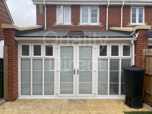 Lean-To Orangery with Solid Tiled Roof and French Doors