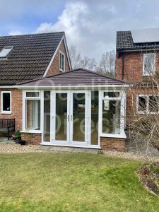 Edwardian Conservatory with French Doors and Solid Tiled Roof